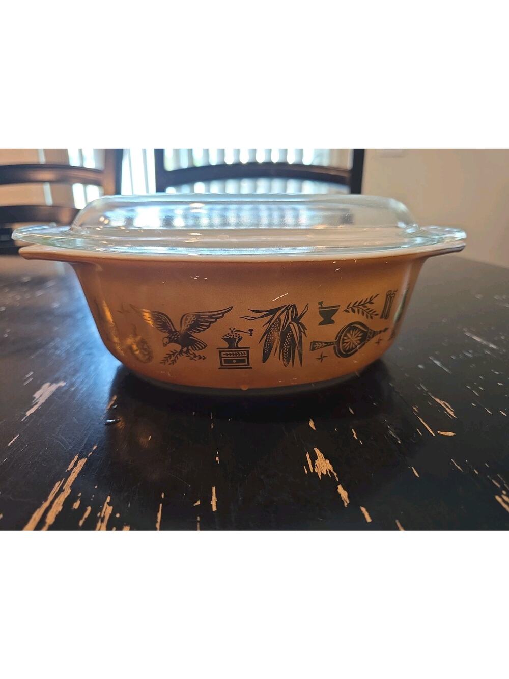 PYREX Early American Casserole Dish 043 with Lid 1 1/2 QT